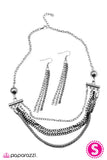 Paparazzi "Metallic Mai Tai" Silver Necklace & Earring Set Paparazzi Jewelry