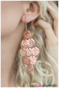 Paparazzi "Metallic Pools" Copper Earrings Paparazzi Jewelry