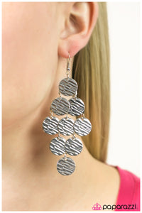 Paparazzi "Metallic Pools" Silver Earrings Paparazzi Jewelry