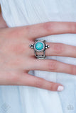 Paparazzi "Middle Ground" Blue Fashion Fix Ring Paparazzi Jewelry