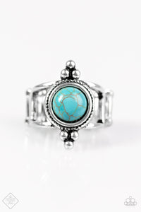 Paparazzi "Middle Ground" Blue Fashion Fix Ring Paparazzi Jewelry