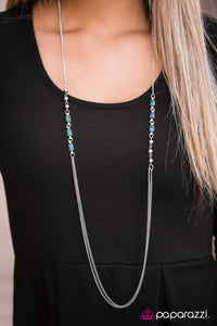 Paparazzi "Midnight Metropolis" Blue Necklace & Earring Set Paparazzi Jewelry