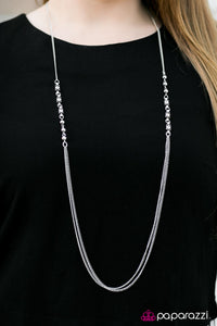 Paparazzi "Midnight Metropolis" White Necklace & Earring Set Paparazzi Jewelry