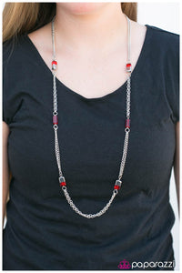 Paparazzi " Midnight Mirage" Red Necklace & Earring Set Paparazzi Jewelry