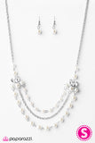 Paparazzi "Miss Magnificent" White Necklace & Earring Set Paparazzi Jewelry