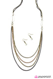 Paparazzi "Mixed Feelings - Brass" necklace Paparazzi Jewelry
