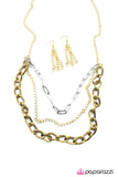 Paparazzi "Mix Master" Gold Necklace & Earring Set Paparazzi Jewelry