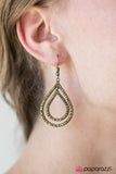Paparazzi "Monsoon Sparkle" Brass Earrings Paparazzi Jewelry