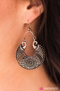 Paparazzi "Moon Flower - Copper" earring Paparazzi Jewelry