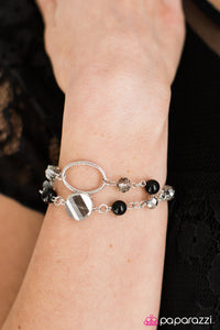 Paparazzi "Moonlit Beaches" Black Bracelet Paparazzi Jewelry