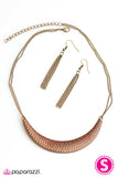 Paparazzi "MOONsoon Season - Red/Brass" necklace Paparazzi Jewelry