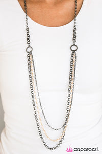 Paparazzi "Moto Movement" Black Necklace & Earring Set Paparazzi Jewelry