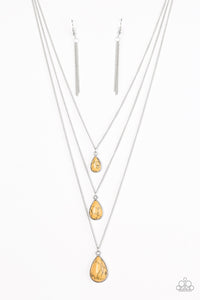 Paparazzi "Mountain Tears" Yellow Necklace & Earring Set Paparazzi Jewelry