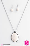 Paparazzi "Mountain View" White Necklace & Earring Set Paparazzi Jewelry