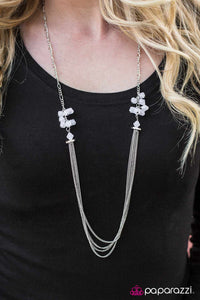 Paparazzi "Movin and Groovin" White Necklace & Earring Set Paparazzi Jewelry