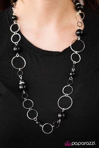 Paparazzi "Musical Reverie" Black Necklace & Earring Set Paparazzi Jewelry