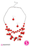 Paparazzi "My Best Friends Wedding" Red Necklace & Earring Set Paparazzi Jewelry