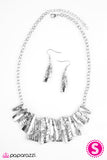 Paparazzi "My Cave, My Rules! - Silver" Necklace & Earring Set Paparazzi Jewelry