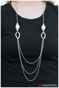 Paparazzi "My Head Is Spinning - White" Necklace & Earring Set Paparazzi Jewelry