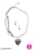 Paparazzi "My Heart Is Set On You" Light Brown Necklace & Earring Set Paparazzi Jewelry