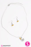 Paparazzi "My Little Butterfly" Yellow Necklace & Earring Set Paparazzi Jewelry