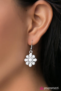 Paparazzi "My Little Flower" White Earrings Paparazzi Jewelry