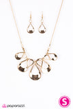Paparazzi "Mystifying" Gold Necklace & Earring Set Paparazzi Jewelry