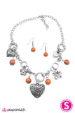 Paparazzi "Never Been Kissed" Orange Necklace & Earring Set Paparazzi Jewelry