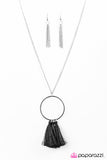 Paparazzi "Never Too Much Tassel" Black Necklace & Earring Set Paparazzi Jewelry