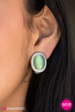 Paparazzi "New Moon" Green Clip On Earrings Paparazzi Jewelry