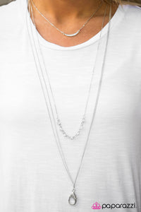 Paparazzi "Nocturnal By Nature" White Necklace & Earring Set Paparazzi Jewelry