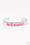 Paparazzi "No Excuses - Pink" bracelet Paparazzi Jewelry