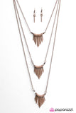 Paparazzi "No Fear!" Copper Necklace & Earring Set Paparazzi Jewelry