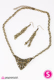 Paparazzi "No Harm, No Foul" Brass Necklace & Earring Set Paparazzi Jewelry