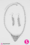 Paparazzi "No Harm, No Foul" Silver Necklace & Earring Set Paparazzi Jewelry