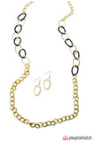 Paparazzi "No More Mrs. Nice Girl" Gold Necklace & Earring Set Paparazzi Jewelry