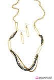 Paparazzi "No Pressure" Gold Necklace & Earring Set Paparazzi Jewelry