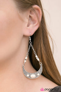 Paparazzi "Not A Moment Too MOON  - White" earring Paparazzi Jewelry