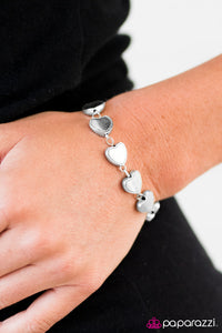 Paparazzi "Nothing But HEARTBEAT" Silver Bracelet Paparazzi Jewelry