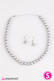 Paparazzi "Not Your Mamas Pearls" Silver Necklace & Earring Set Paparazzi Jewelry