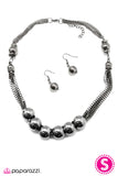 Paparazzi "Nowhere I Would Rather Be" Black Necklace & Earring Set Paparazzi Jewelry