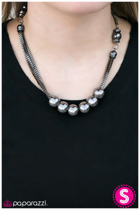 Paparazzi "Nowhere I Would Rather Be" Black Necklace & Earring Set Paparazzi Jewelry