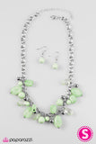 Paparazzi "Ocean Sunset" Green Necklace & Earring Set Paparazzi Jewelry