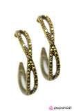 Paparazzi "Off the Rails - Brass" earring Paparazzi Jewelry