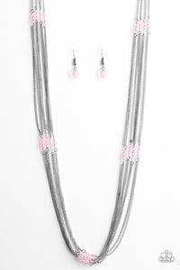 Paparazzi "Oh My Glitter" Pink" Necklace & Earring Set Paparazzi Jewelry