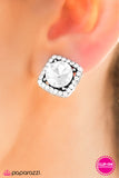 Paparazzi "One Of The GLASS-ics!" White Earrings Paparazzi Jewelry