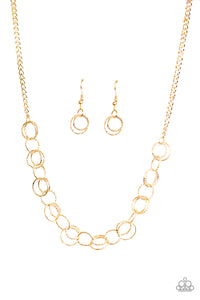 Paparazzi "One RING Leads To Another - Gold" necklace Paparazzi Jewelry