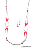 Paparazzi "One Step At A Time" Red Necklace & Earring Set Paparazzi Jewelry