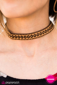Paparazzi "One Wild Summer" Brown Choker Necklace & Earring Set Paparazzi Jewelry