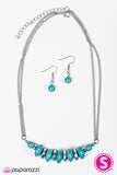 Paparazzi "On Mountain Time" Blue 155XX Necklace & Earring Set Paparazzi Jewelry